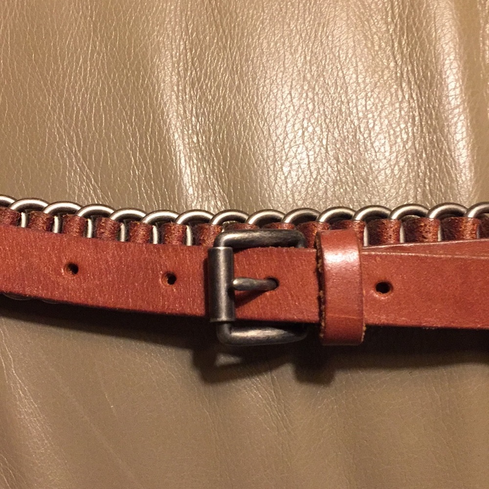 1937 Accessories Genuine Leather & Chainmetal Belt